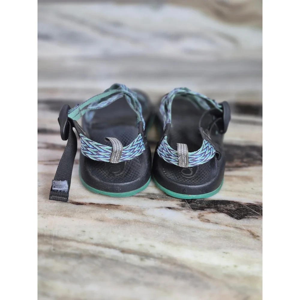 Chaco Kids Junior Z/1 Ecotread Sandals Teal Purple Black Strappy Size 4 Gorpcore